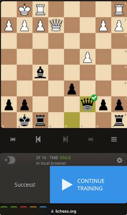 Solving a chess puzzle on Lichess